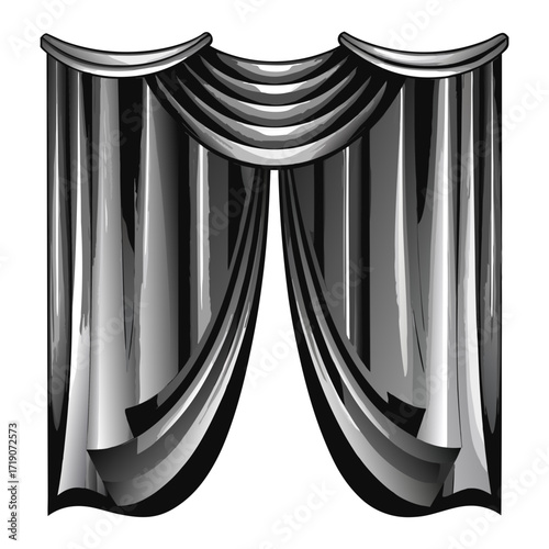 vector illustration of a curtain