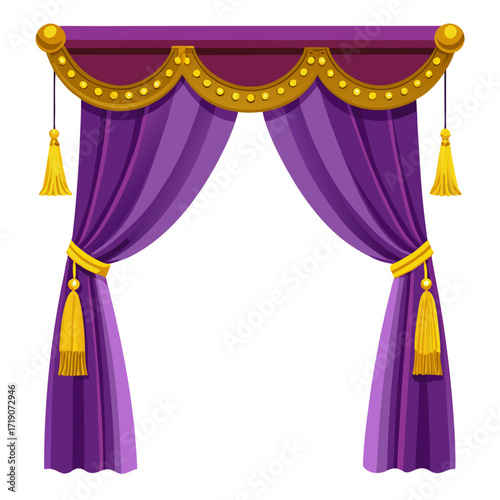 vector illustration of a curtain