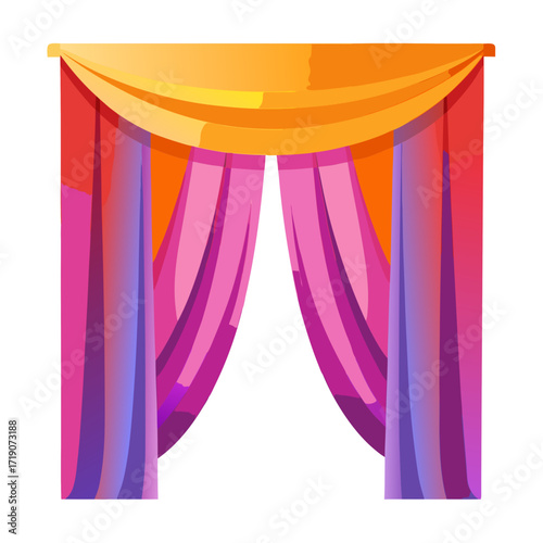 vector illustration of a curtain