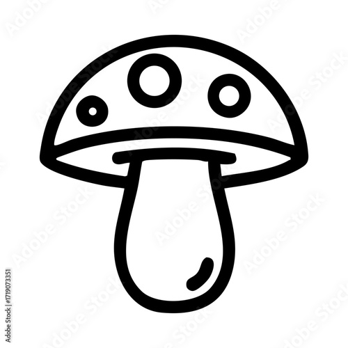 Mushroom icon with spots and stem