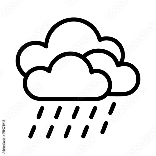 Weather icon with clouds and rain