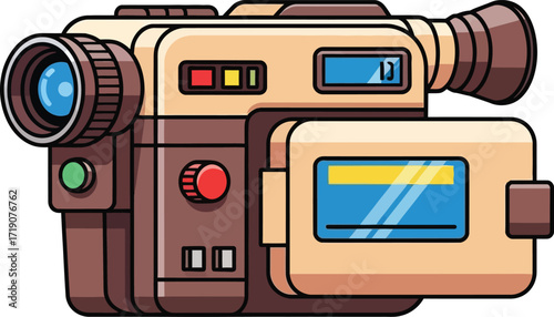 Vector art of retro camcorder with a flipout screen