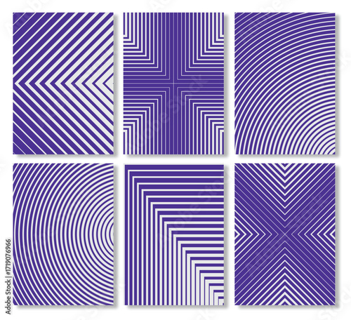 Purple abstract optical line patterns geometric vector