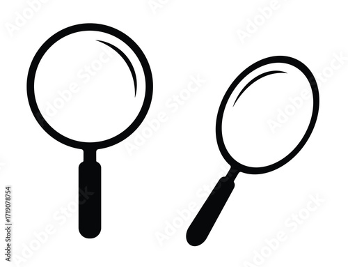 Magnifying glass search icon set vector illustration isolated on transparent background