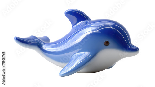 Ceramic Dolphin Figurine: A pristine ceramic dolphin sculpture, capturing the elegance and grace of the marine creature in a vivid aquatic blue.
