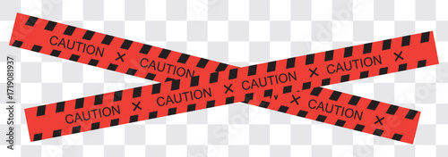 Set of warning tapes isolated on transparent background. Warning tape, danger tape, caution tape, under construction tape. Vector illustration, warning tape, white background,