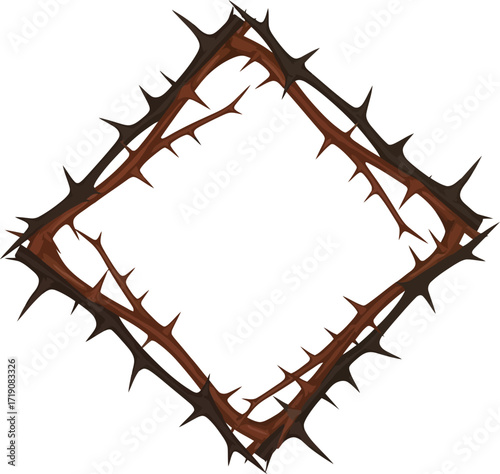 Crown of thorns vector illustration isolated on white