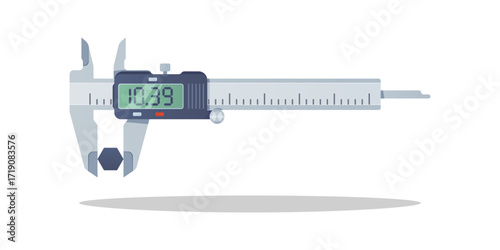 Simple digital caliper vector isolated on white background