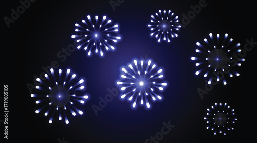 Glowing fireworks burst celebration vector isolated