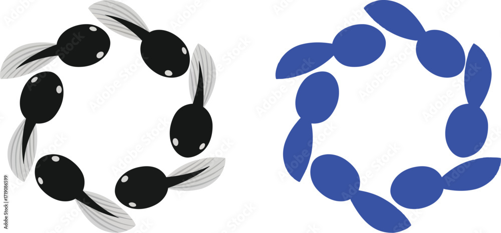 Fototapeta premium Tadpole circle illustration amphibian animal wildlife
