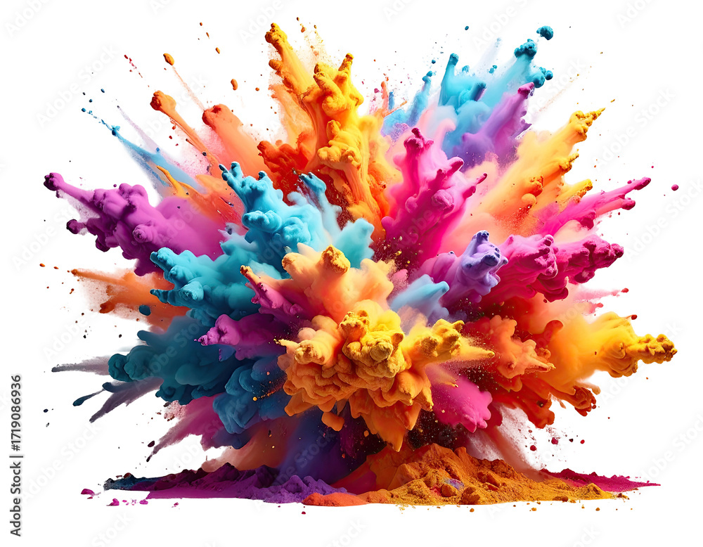 Obraz premium Vibrant explosion of colorful powder (4)