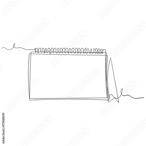 calendar icon in continuous line art style vector