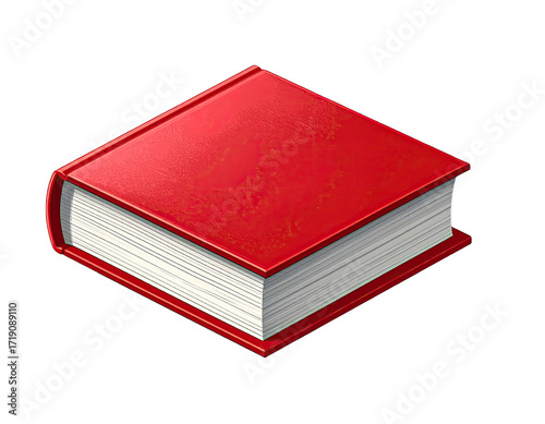 Red book icon, 3D isometric style