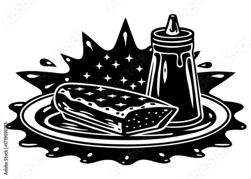 Enchilada Silhouette with Sauce, American Food SVG, PNG