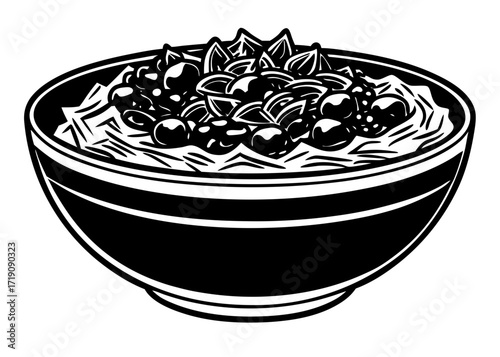 Burrito Bowl Silhouette, American Food SVG, PNG