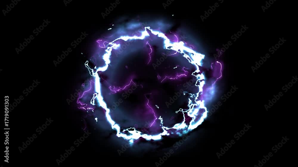Abstract effect explosion electric energy shockwave ,dimensional gate, Neon glow style.