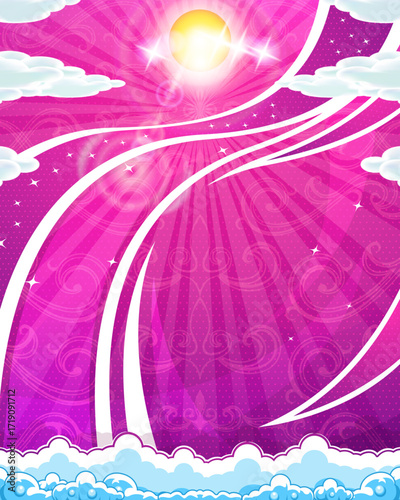 Abstract background with added swirl pattern and foam decoration