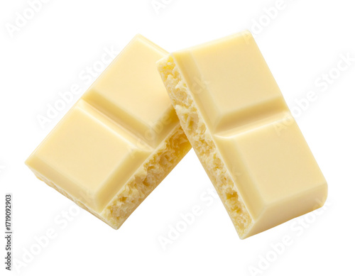 Minimalist Food Photography of White Chocolate Pieces