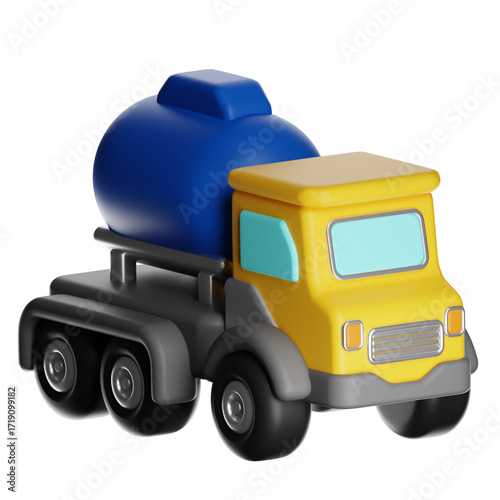 Tank truck cartoon delivering liquid transport logistics