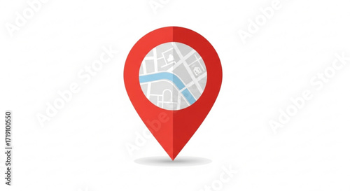 Red location pin icon vector illustration for gps navigation and destination search on maps and applications