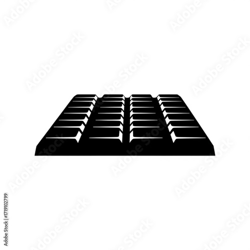 Vector art of black chocolate bar with segments