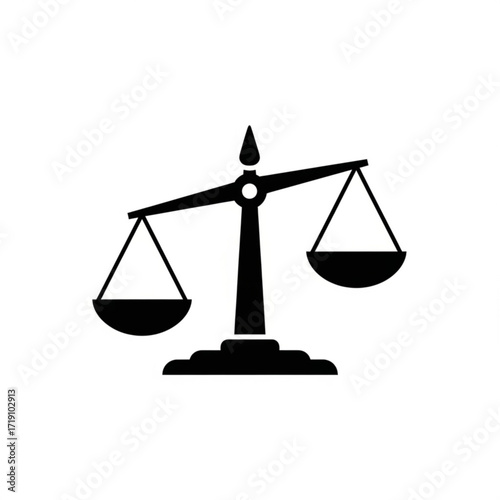 Vector art of black silhouette of a balance scale