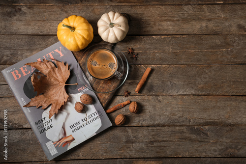 Cup of tasty pumpkin coffee...