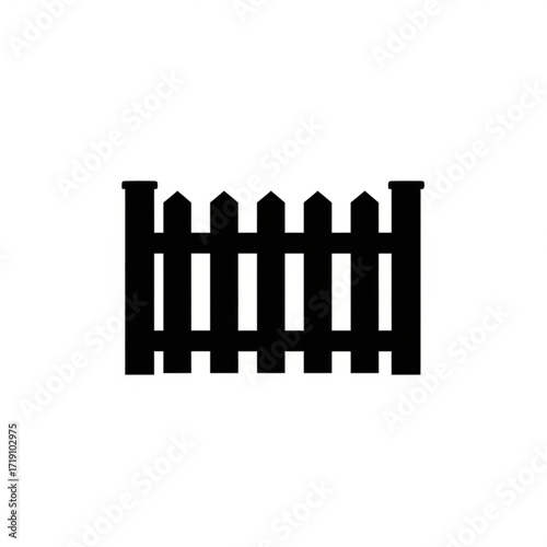 Vector art of black silhouette of a picket fence