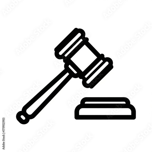 Vector art of gavel and sound block