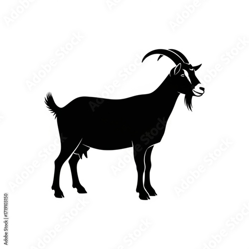 Vector art of black goat silhouette