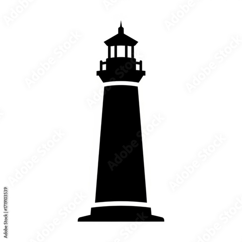 Vector art of black silhouette of a lighthouse