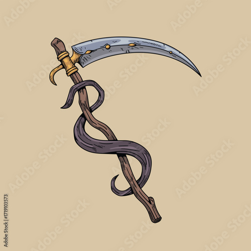 Grim Reaper Scythe with Twisted Cloth