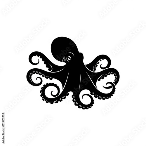 Vector art of black octopus silhouette
