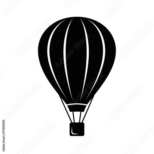 Vector art of black hot air balloon silhouette