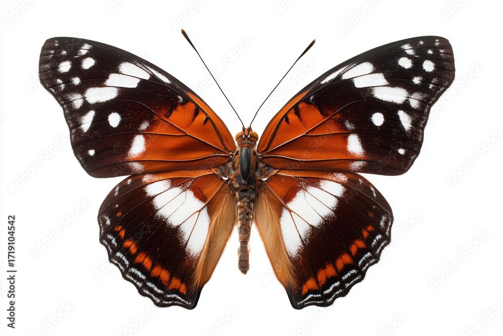 Fototapeta premium Delicate butterfly perched against a white backdrop