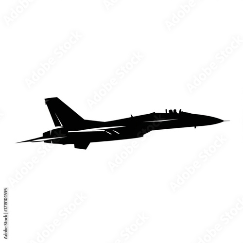 Vector art of silhouette of a fighter jet