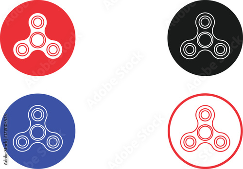 Fidget spinner vector set design toy stress relief illustration editable vector