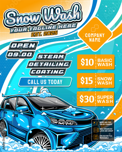 Snow wash post design for car wash business