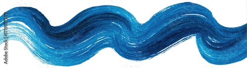 Abstract blue wavy paint stroke