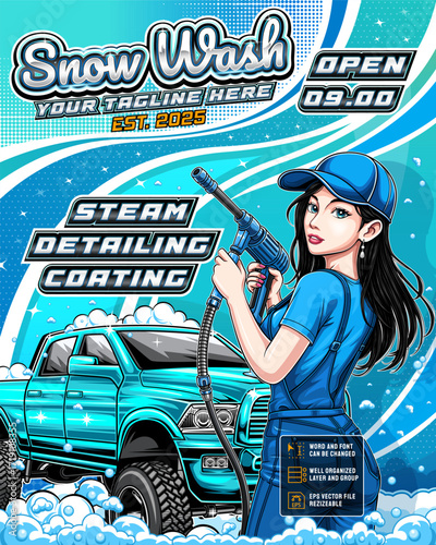 Car Wash Post Design 4x5 size for social media and print