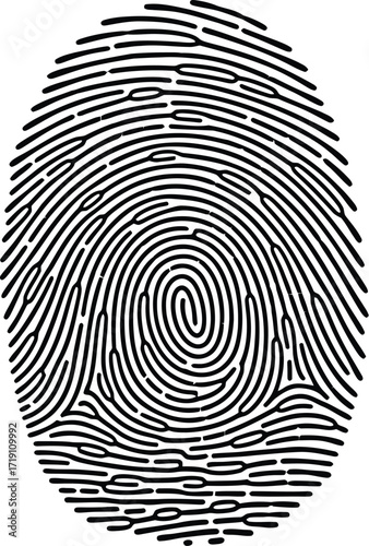 Fingerprint identification security access control biometric scan editable vector