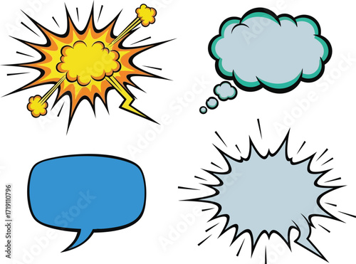 Comic speech bubbles vector illustration graphic design art editable vector