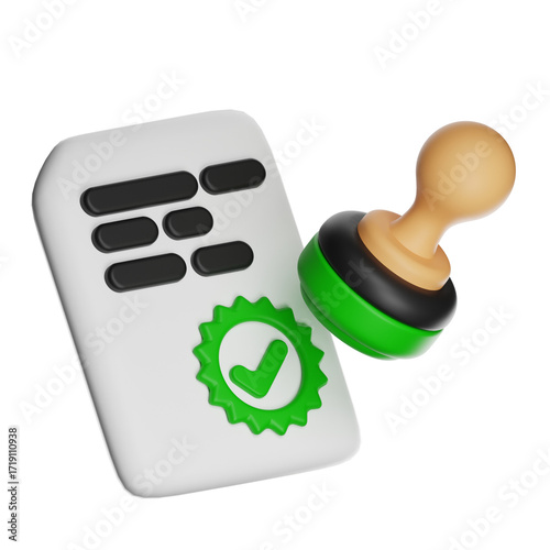 Document with green approved checkmark stamp