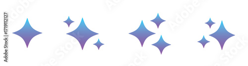 Artificial intelligence logo. Colorful sparkling star icon for ai generate symbol. Transparent vector and PNG