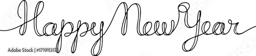 Elegant happy new year wishes in a delicate script font against a creating a festive and celebratory mood for seasonal greetings and holiday cards