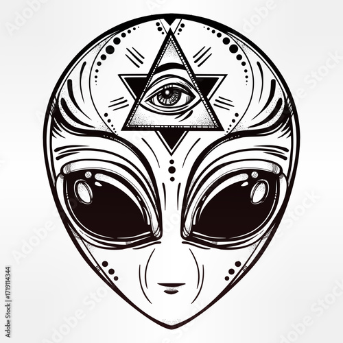 Alien Head with Eye of Providence