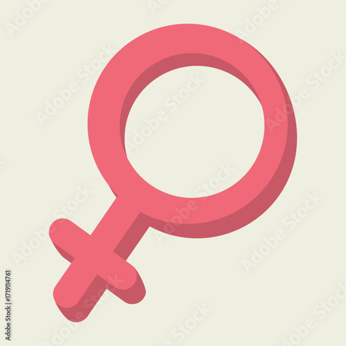 Pink Venus symbol representing female gender and womanhood