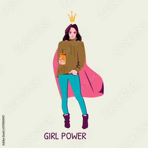 Girl Power A Stylish Woman with Confidence and Determination