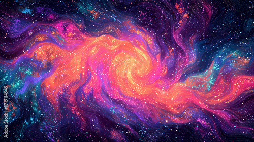 fractal neon galaxy art