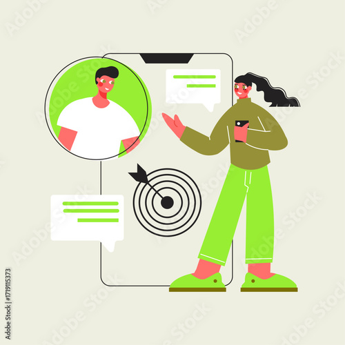 Concept of a digital advertising strategy for targeted audience engagement